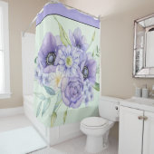 Violet waterverf floral douchegordijn (In situ)