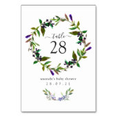 Violet Waterverf Floral Spring Table Number Kaart (Voorkant)