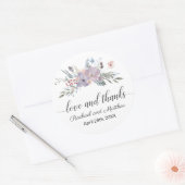 Violet Waterverf Floral Weddenschap Bedankt Ronde Sticker (Envelop)