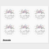 Violet Waterverf Floral Weddenschap Bedankt Ronde Sticker (Vel)