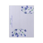 Violet Waterverf Flowers Gepersonaliseerd Notitieblok (Linkerzijde)