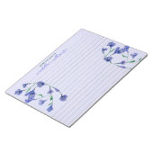 Violet Waterverf Flowers Gepersonaliseerd Notitieblok (Schuin)