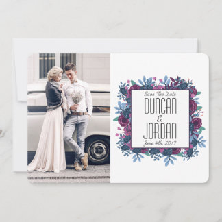 Violet Waterverf foto Opslaan Datum bekendmaking Save The Date