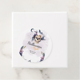 Violet Waterverf Halloween Party Gothic Skull Bedankjes Labels