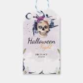 Violet Waterverf Halloween Party Gothic Skull Cadeaulabel (Voorkant)