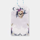 Violet Waterverf Halloween Party Gothic Skull Cadeaulabel (Achterkant)