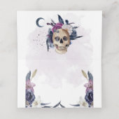 Violet Waterverf Halloween Party Gothic Skull Plaatskaartje (Binnenkant ongevouwen)
