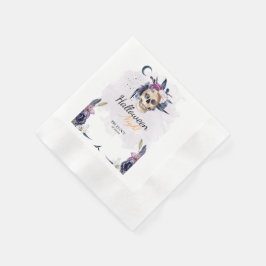 Violet Waterverf Halloween Party Gothic Skull Servet