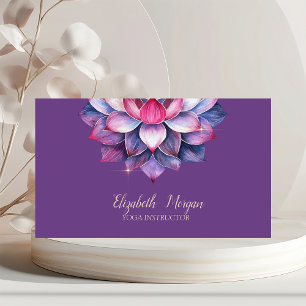 Violet Waterverf Lotus Yoga Eenvoudig Visitekaartje