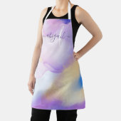 Violet Waterverf Luxe monogram voor persoonlijke n Schort (Insitu)