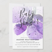 Violet Waterverf Orchid Baby shower Kaart (Voorkant)