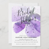 Violet Waterverf Orchid Bridal Shower Kaart (Voorkant)