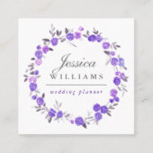 Violet Waterverf Rozen Wreate Visitekaartje (Voorkant)