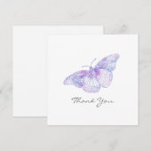 Violet Waterverf vlinder - Hartelijk dank Bedankkaart (Voorkant / Achterkant)