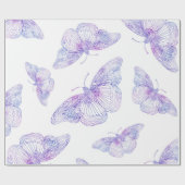Violet Waterverf vlinderpatroon Cadeaupapier (Vlak)