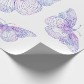 Violet Waterverf vlinderpatroon Cadeaupapier (Hoek)