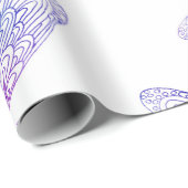 Violet Waterverf vlinderpatroon Cadeaupapier (Rol Hoek)