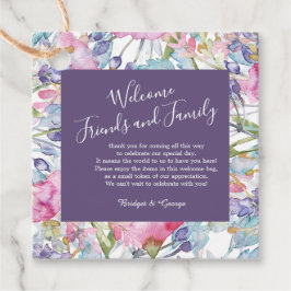 Violet waterverf Wildbloem groen gebladerte Bedankjes Labels