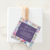 Violet waterverf Wildbloem groen gebladerte Bedankjes Labels (In situ)