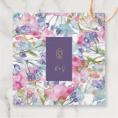 Violet waterverf Wildbloem groen gebladerte Bedankjes Labels (Achterkant)