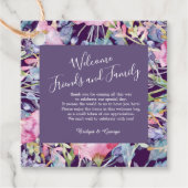 Violet waterverf Wildbloem groen gebladerte Bedankjes Labels (Voorkant)