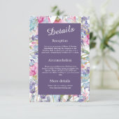 Violet waterverf Wildbloem groen gebladerte Informatiekaartje (Staand voorkant)