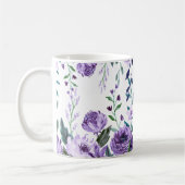 Violet Waterverf Wilde Bloemen Paarse Bloemen Koffiemok (Links)
