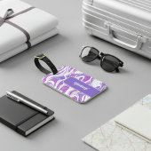 Violet Wave Pattern Bagagelabel