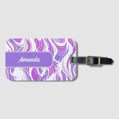Violet Wave Pattern Bagagelabel (Voorkant (horizontaal))