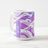 Violet Wave Pattern Koffiemok (Voorkant links)