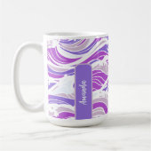 Violet Wave Pattern Koffiemok (Links)