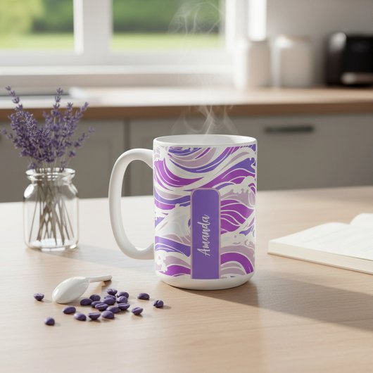 Violet Wave Pattern Koffiemok