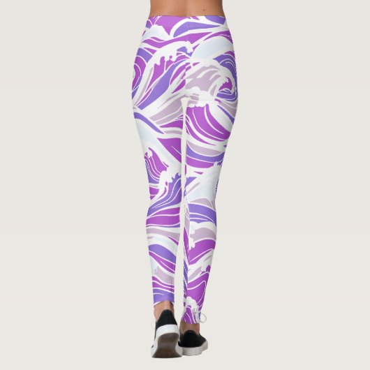Violet Wave Pattern Leggings (Achterkant)