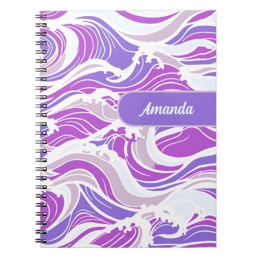 Violet Wave Pattern Notitieboek (Voorkant)