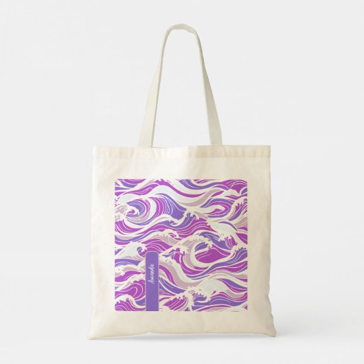 Violet Wave Pattern Tote Bag (Achterkant)