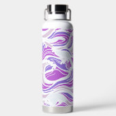 Violet Wave Pattern Waterfles (Achterkant)