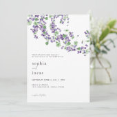 Violet Wedding Invitation Spring Puple Uitnodiging (Staand voorkant)