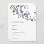 Violet Wedding Invitation Spring Puple Uitnodiging (Voorkant / Achterkant)