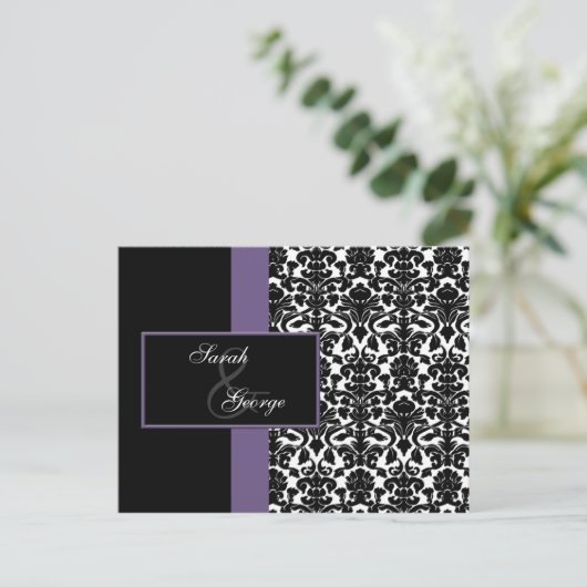 Violet Wedding RSVP kaart (Staand voorkant)
