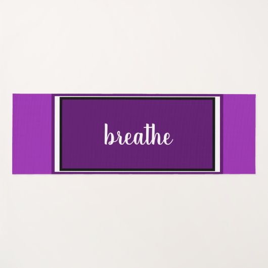 Violet White Breathe kalmeert je geest Yogamat (Voorkant (horizontaal))