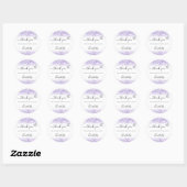 Violet white confetti bedankt ronde sticker (Vel)