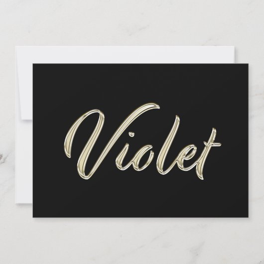Violet white gold Handwriting Karte Kaart (Voorkant)