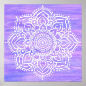 Violet White Mandala Waterverf Poster (Voorkant)