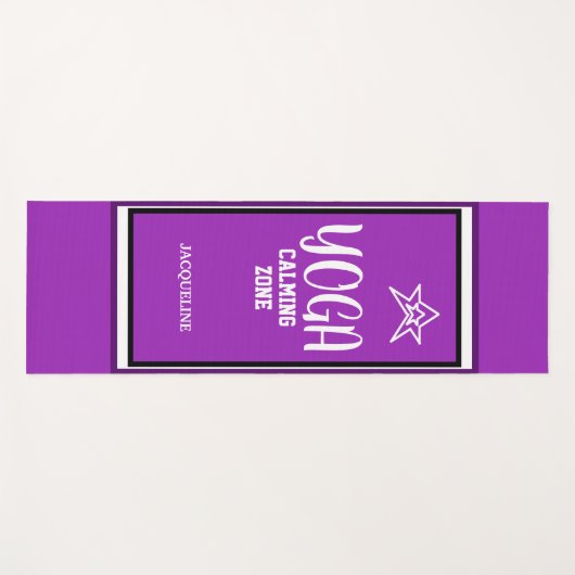 Violet White Star Yogamat (Voorkant (horizontaal))