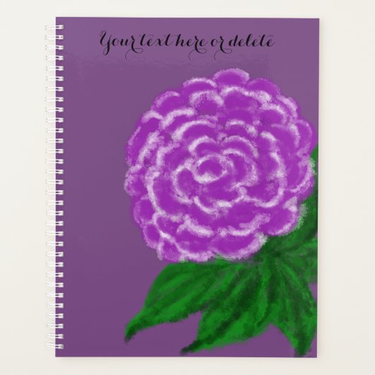 Violet White Waterverf Floral Planner (Voorkant)