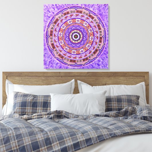 Violet wiel Mandala Canvas Afdruk (Insitu (Slaapkamer))