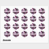 Violet, wilde bessen roze tropische bladeren bruil ronde sticker (Vel)
