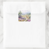 Violet wilde bloemen Bruiloft Sticker (Tas)