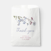 Violet Wildflower Baby shower Favor Bags Bedankzakje (Voorkant)