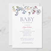 Violet  Wildflower Baby shower Kaart (Voorkant)